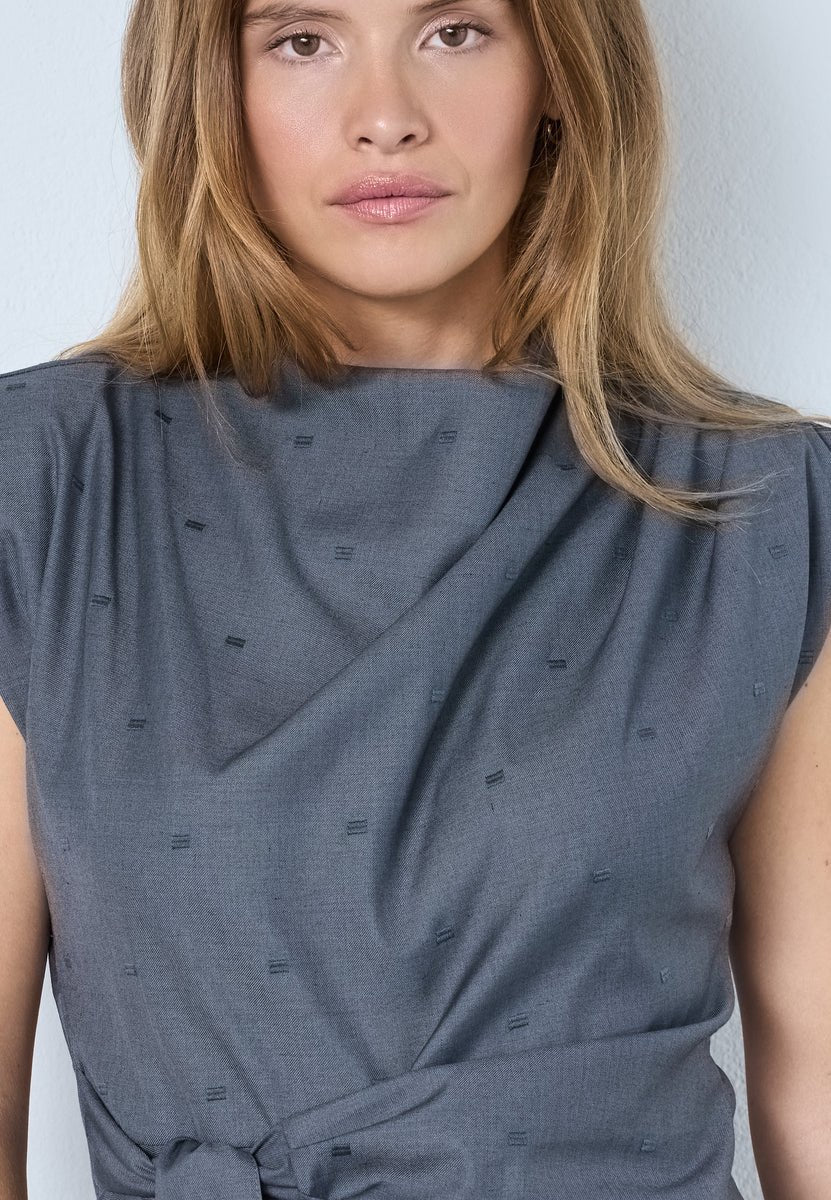 SagaCC Pleat Top - Mid Grey - Co'couture