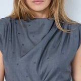 SagaCC Pleat Top - Mid Grey - Co'couture