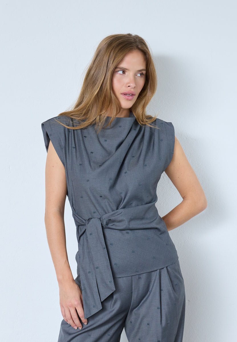SagaCC Pleat Top - Mid Grey - Co'couture