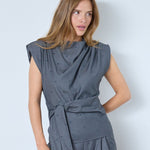 SagaCC Pleat Top - Mid Grey - Co'couture