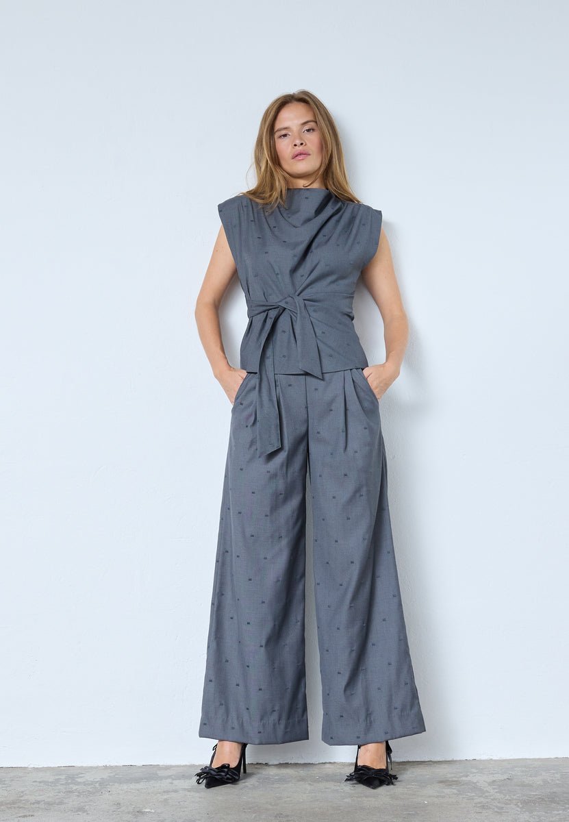 SagaCC Pleat Top - Mid Grey - Co'couture