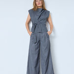 SagaCC Pleat Top - Mid Grey - Co'couture