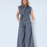 SagaCC Pleat Top - Mid Grey - Co'couture