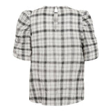 SallyCC Check SS Blouse - Off white - Co'couture