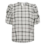 SallyCC Check SS Blouse - Off white - Co'couture