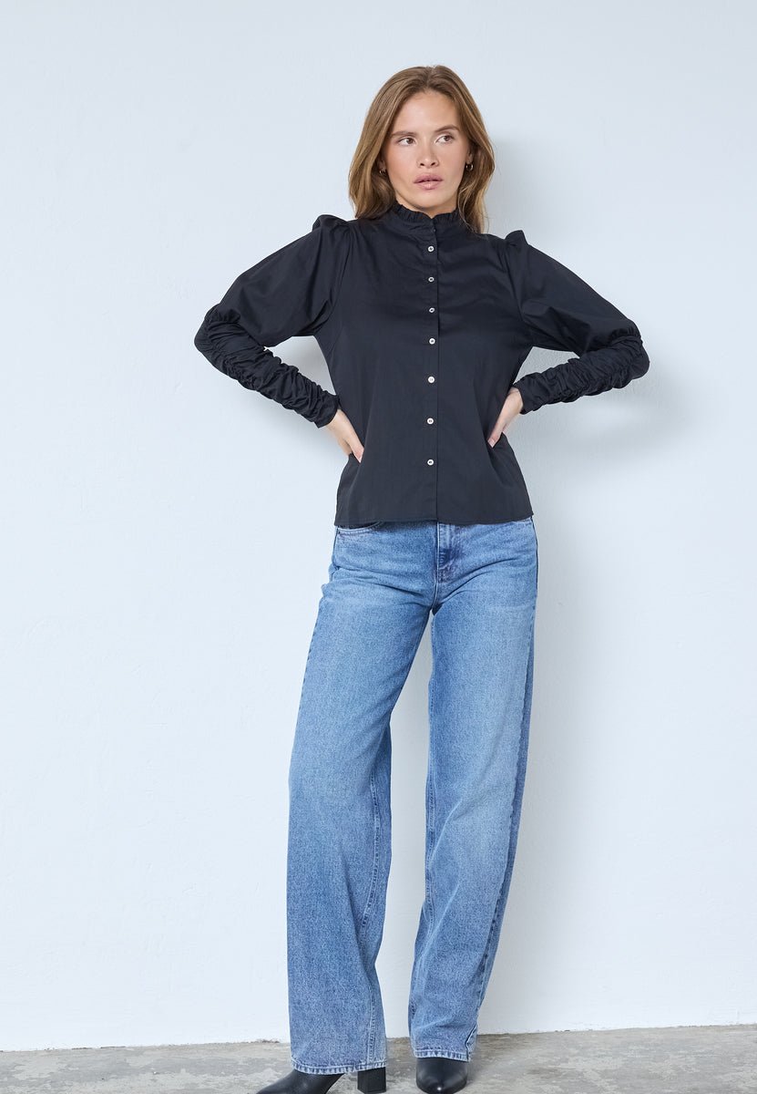 SandyCC Poplin Puff Shirt - Black - Co'couture