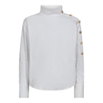 SannaCC Asym Button Blouse - White - Co'couture