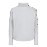 SannaCC Asym Button Blouse - White - Co'couture