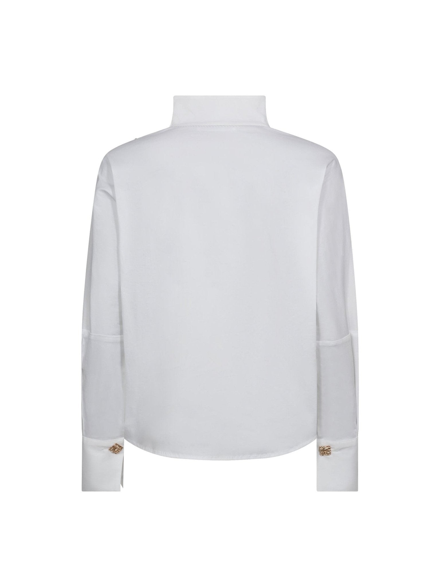 SannaCC Asym Button Blouse - White - Co'couture