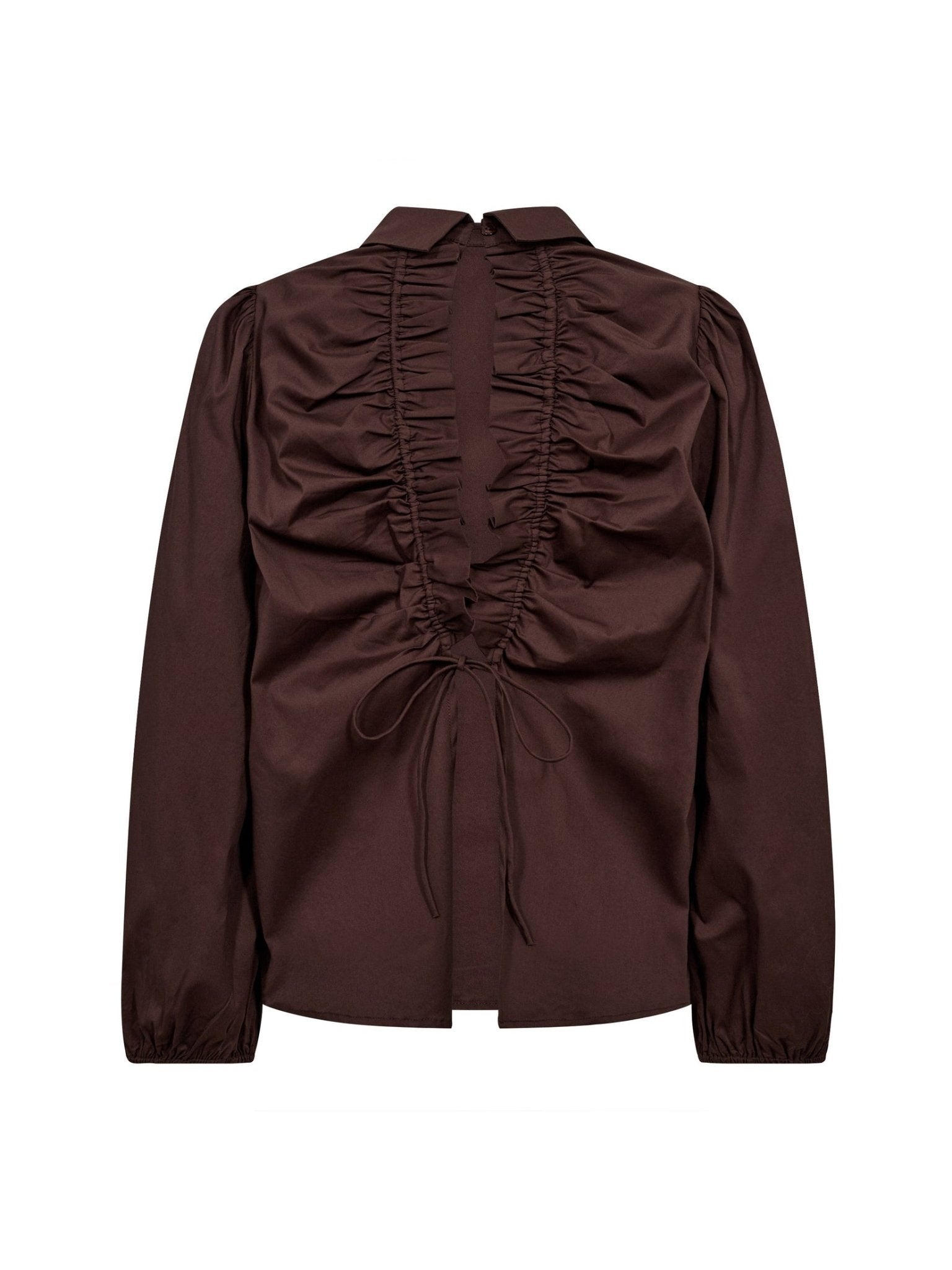 SannaCC Drawstring Blouse - Dark Brown - Co'couture