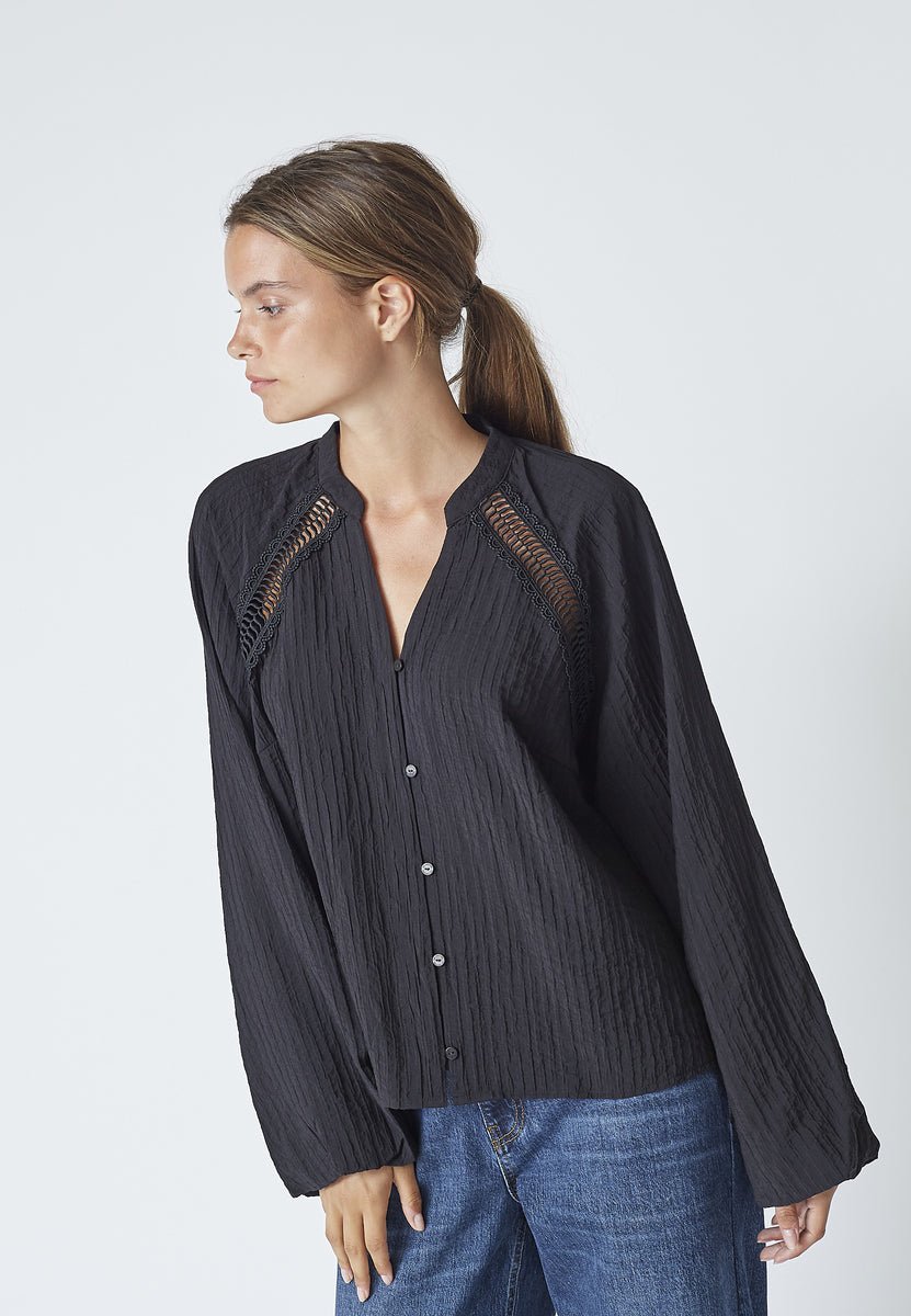 ShinaCC Lace V - Shirt - Black - Co'couture