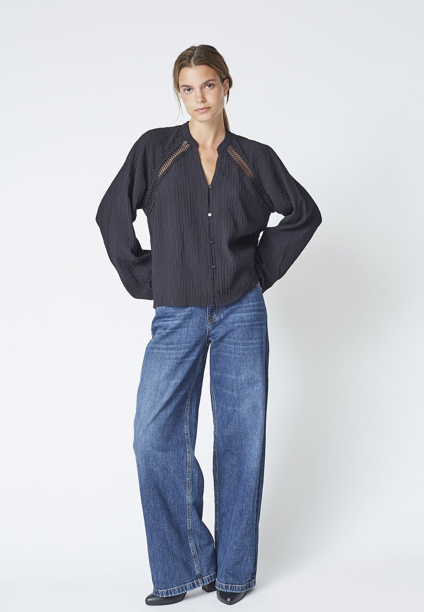 ShinaCC Lace V - Shirt - Black - Co'couture