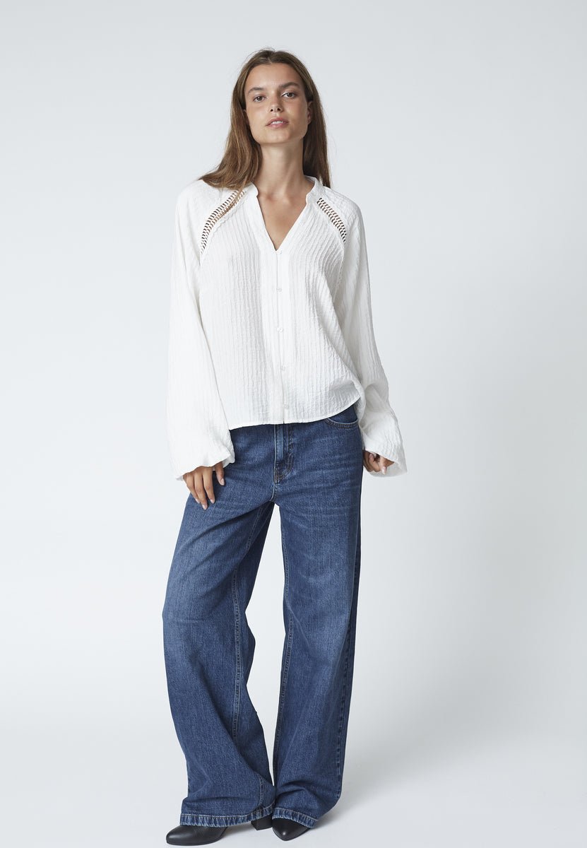 ShinaCC Lace V - Shirt - Off white - Co'couture