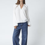 ShinaCC Lace V - Shirt - Off white - Co'couture