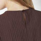ShinaCC Pintuck Blouse - Dark Brown - Co'couture