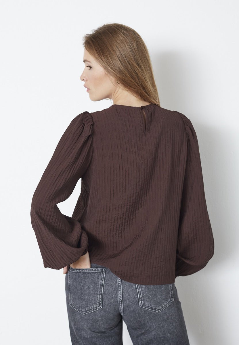 ShinaCC Pintuck Blouse - Dark Brown - Co'couture