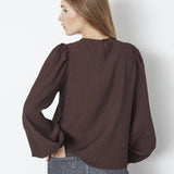 ShinaCC Pintuck Blouse - Dark Brown - Co'couture