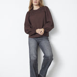 ShinaCC Pintuck Blouse - Dark Brown - Co'couture