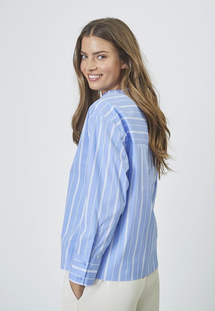 ShiraCC Stripe Bow V - Blouse - Pale Blue - Co'couture