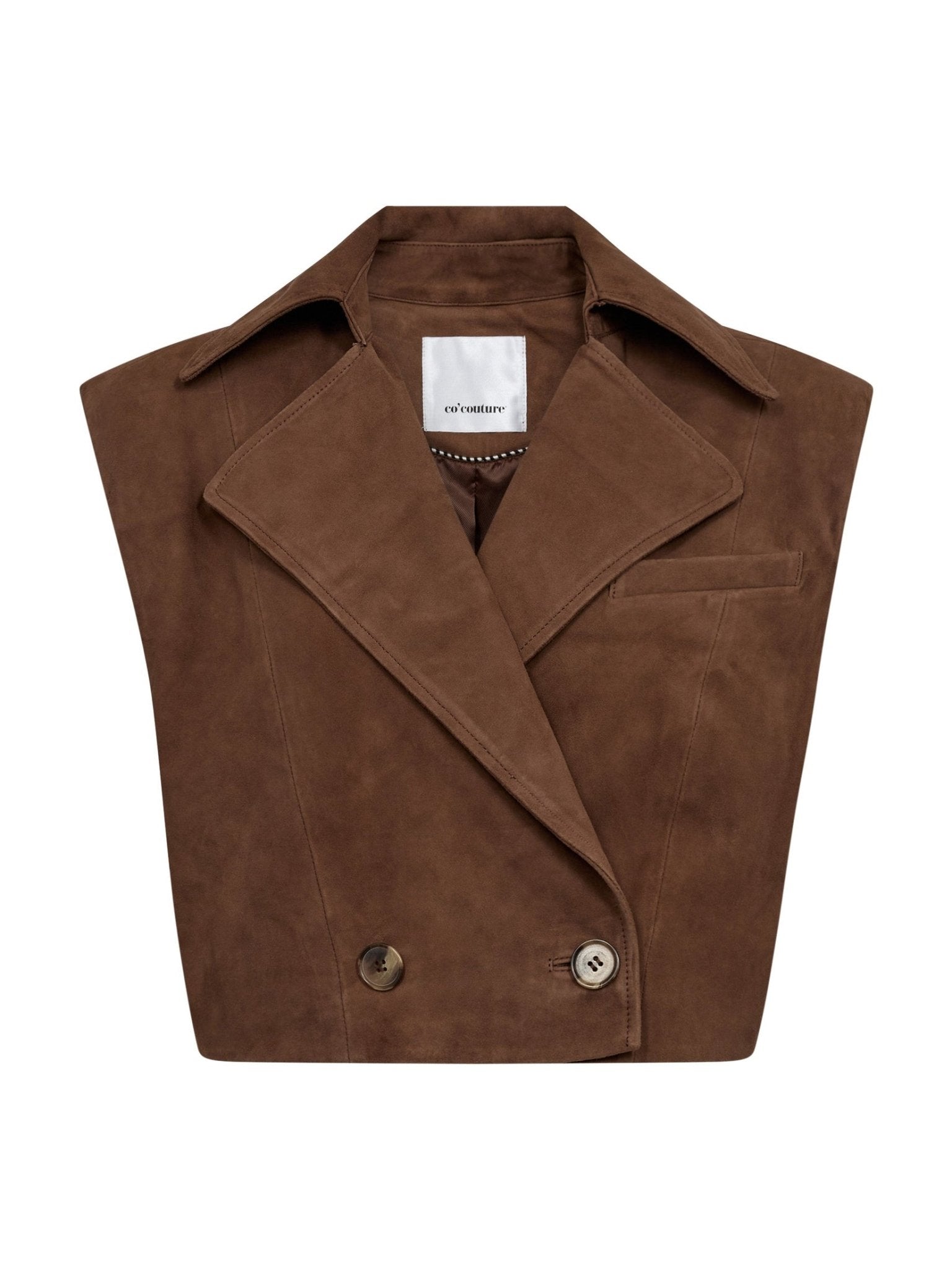 SiennaCC Suede Crop Waistcoat - Suntan - Co'couture