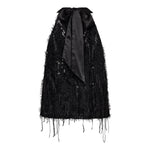 SillaCC Sequin Halter Top - Black - Co'couture