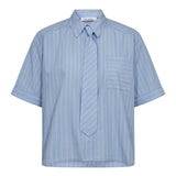 SimoCC Stripe SS Tie Shirt - Pale Blue - Co'couture