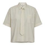 SimoCC Stripe SS Tie Shirt - PaleYellow - Co'couture