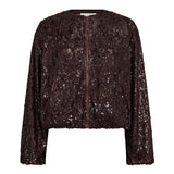 SophieCC Sequin Balloon Jacket - Dark Brown - Co'couture