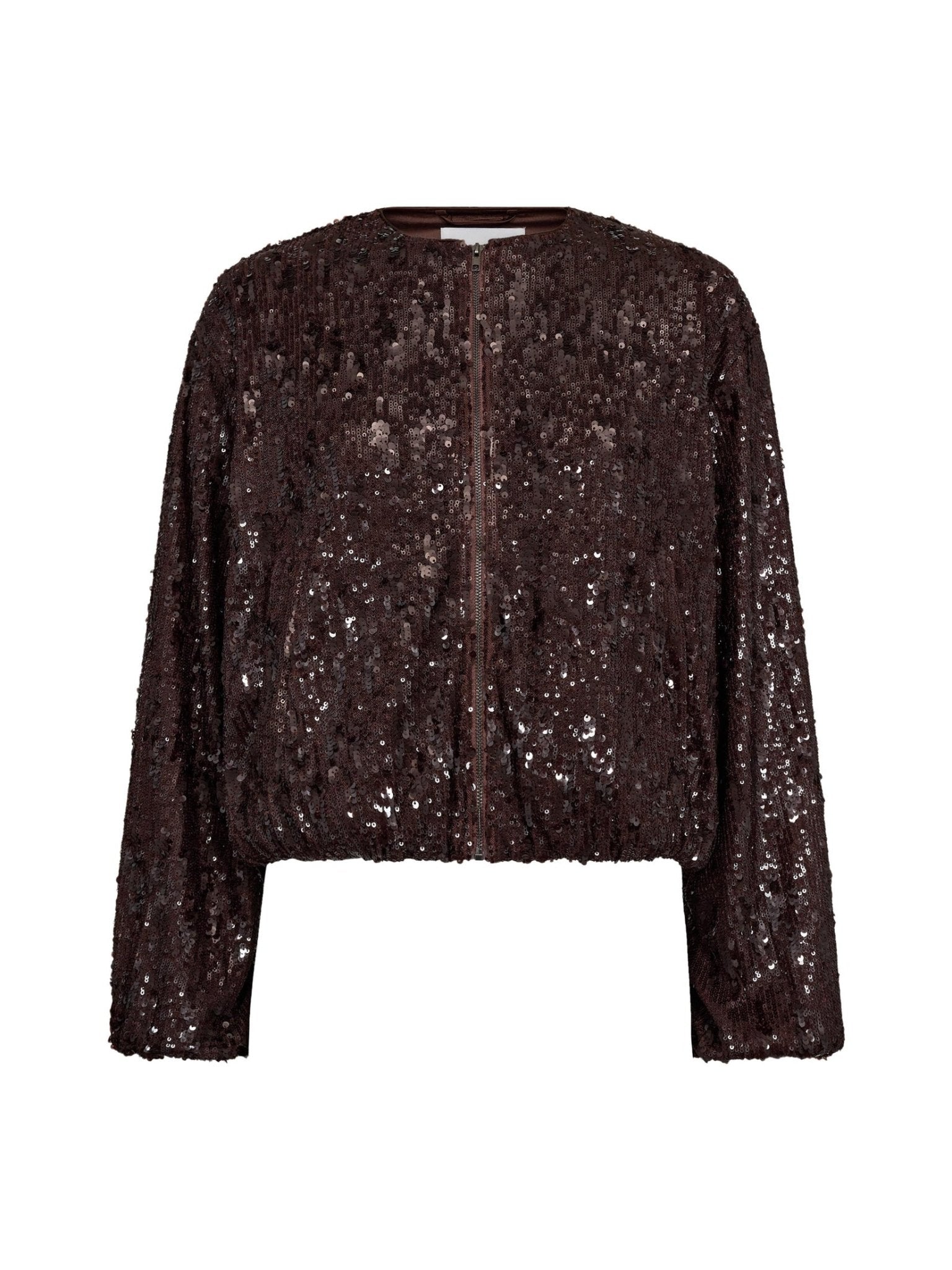 SophieCC Sequin Balloon Jacket - Dark Brown - Co'couture
