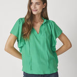 SunriseCC SS Frill Top - Green - Co'couture