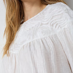 TassyCC Flower SS Blouse - White - Co'couture