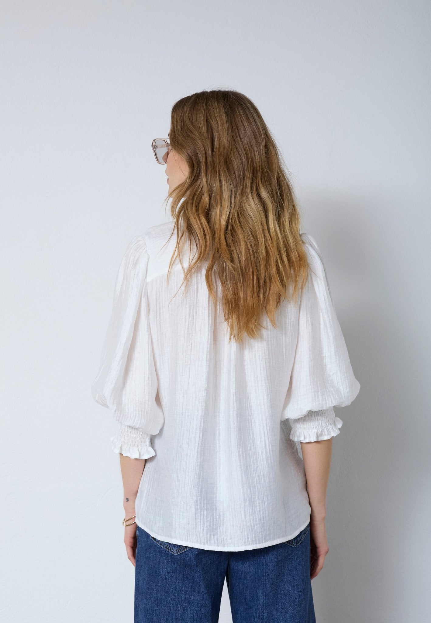 TassyCC Lace SS Shirt - White - Co'couture