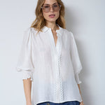 TassyCC Lace SS Shirt - White - Co'couture
