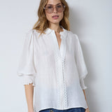 TassyCC Lace SS Shirt - White - Co'couture