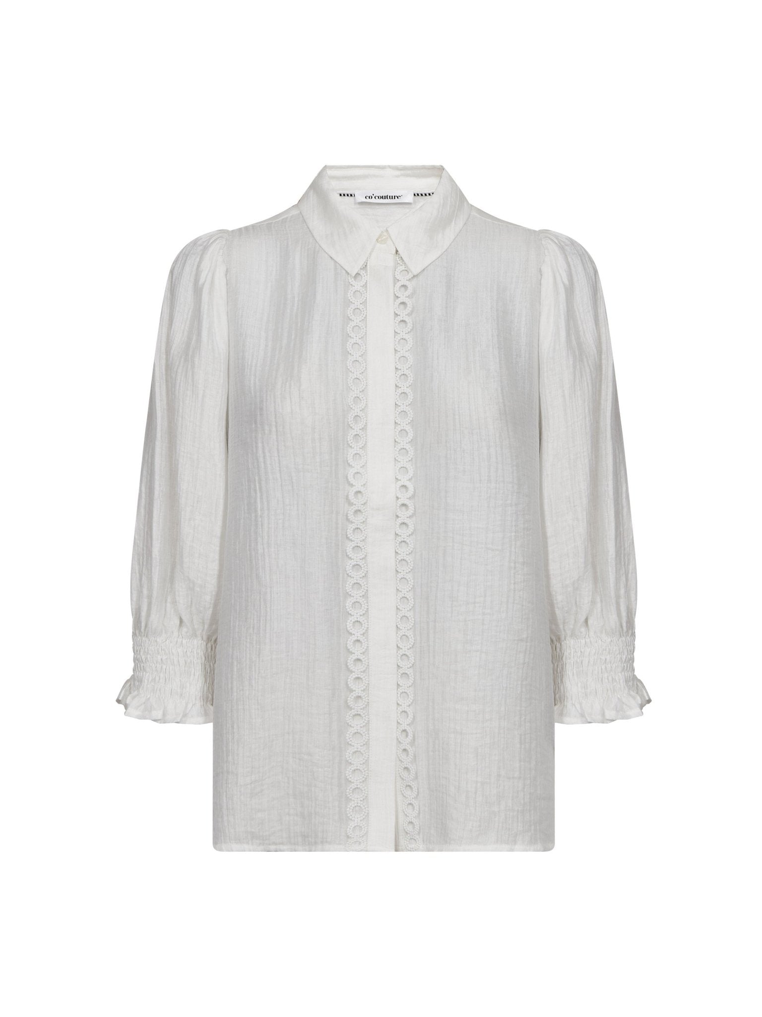 TassyCC Lace SS Shirt - White - Co'couture