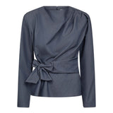 TengaCC Pleat Blouse - Dusty Blue - Co'couture