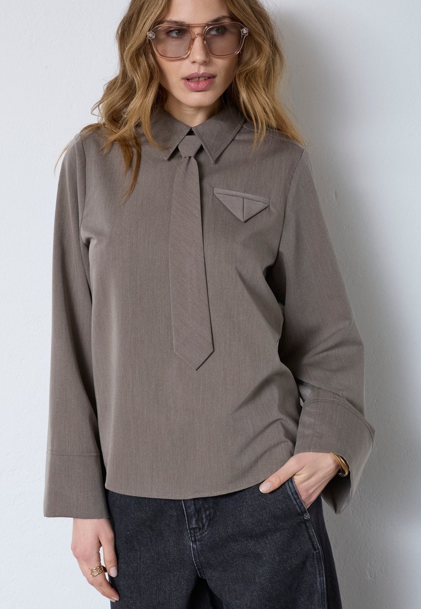TengaCC Tie Blouse - Walnut - Co'couture