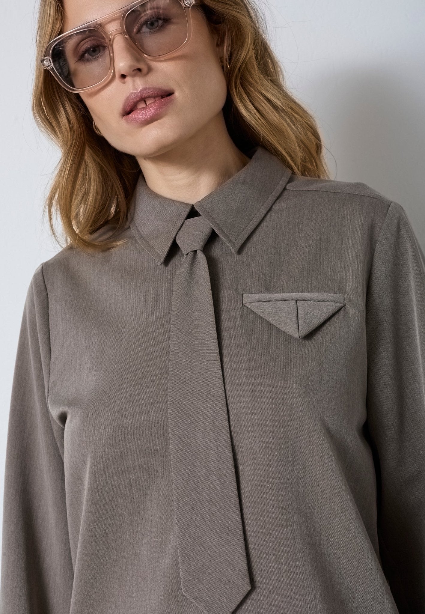 TengaCC Tie Blouse - Walnut - Co'couture