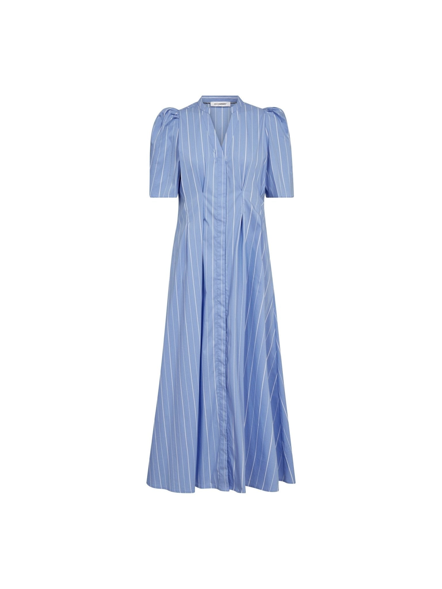 TeranCC Stripe Pleat Dress - Pale Blue - Co'couture