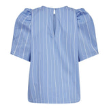 TeranCC Stripe SS Blouse - Pale Blue - Co'couture