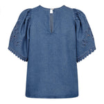 TillyCC Emb SS Blouse - Denim blue - Co'couture