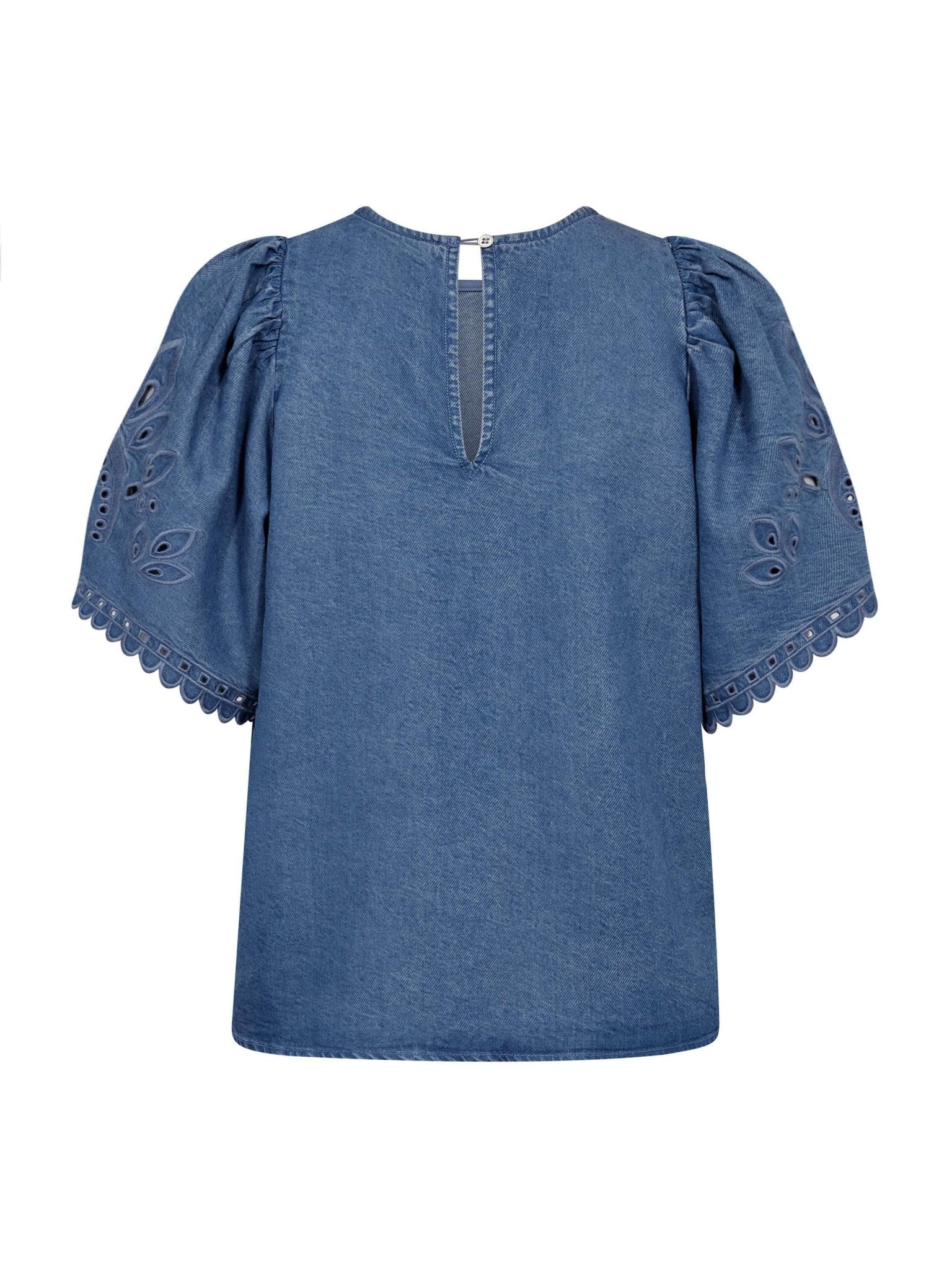 TillyCC Emb SS Blouse - Denim blue - Co'couture