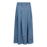 TillyCC Pleat Emb Skirt - Denim blue - Co'couture