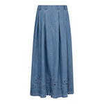 TillyCC Pleat Emb Skirt - Denim blue - Co'couture