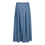 TillyCC Pleat Emb Skirt - Denim blue - Co'couture