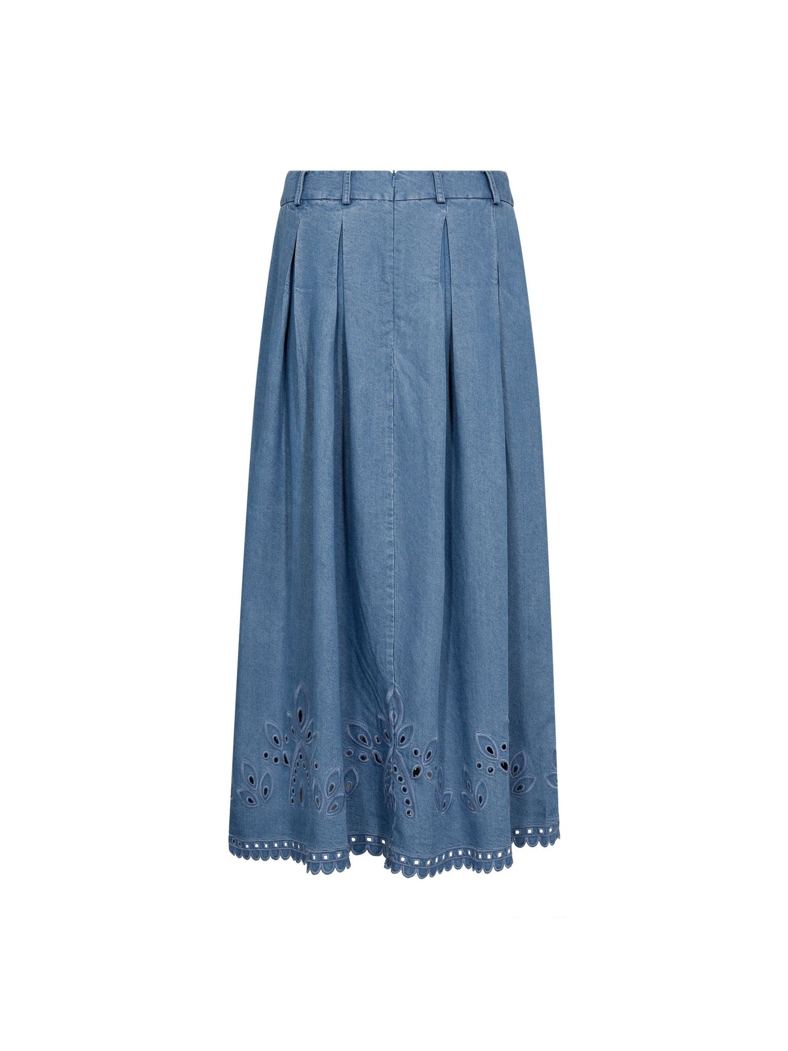 TillyCC Pleat Emb Skirt - Denim blue - Co'couture