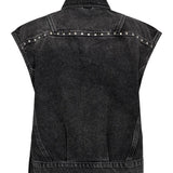 VickyCC Stud Denim Vest - Black - Co'couture