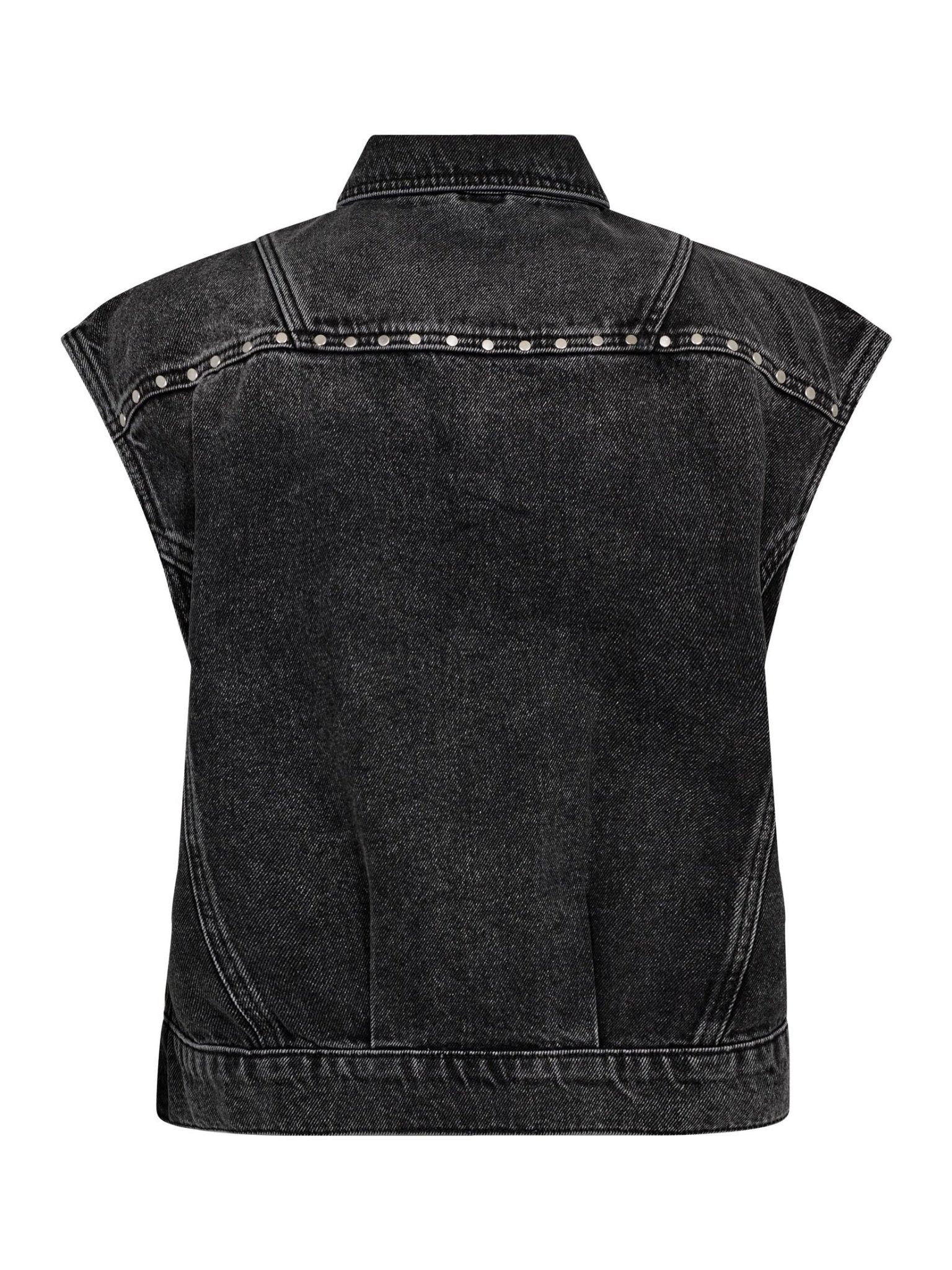 VickyCC Stud Denim Vest - Black - Co'couture