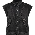 VickyCC Stud Denim Vest - Black - Co'couture