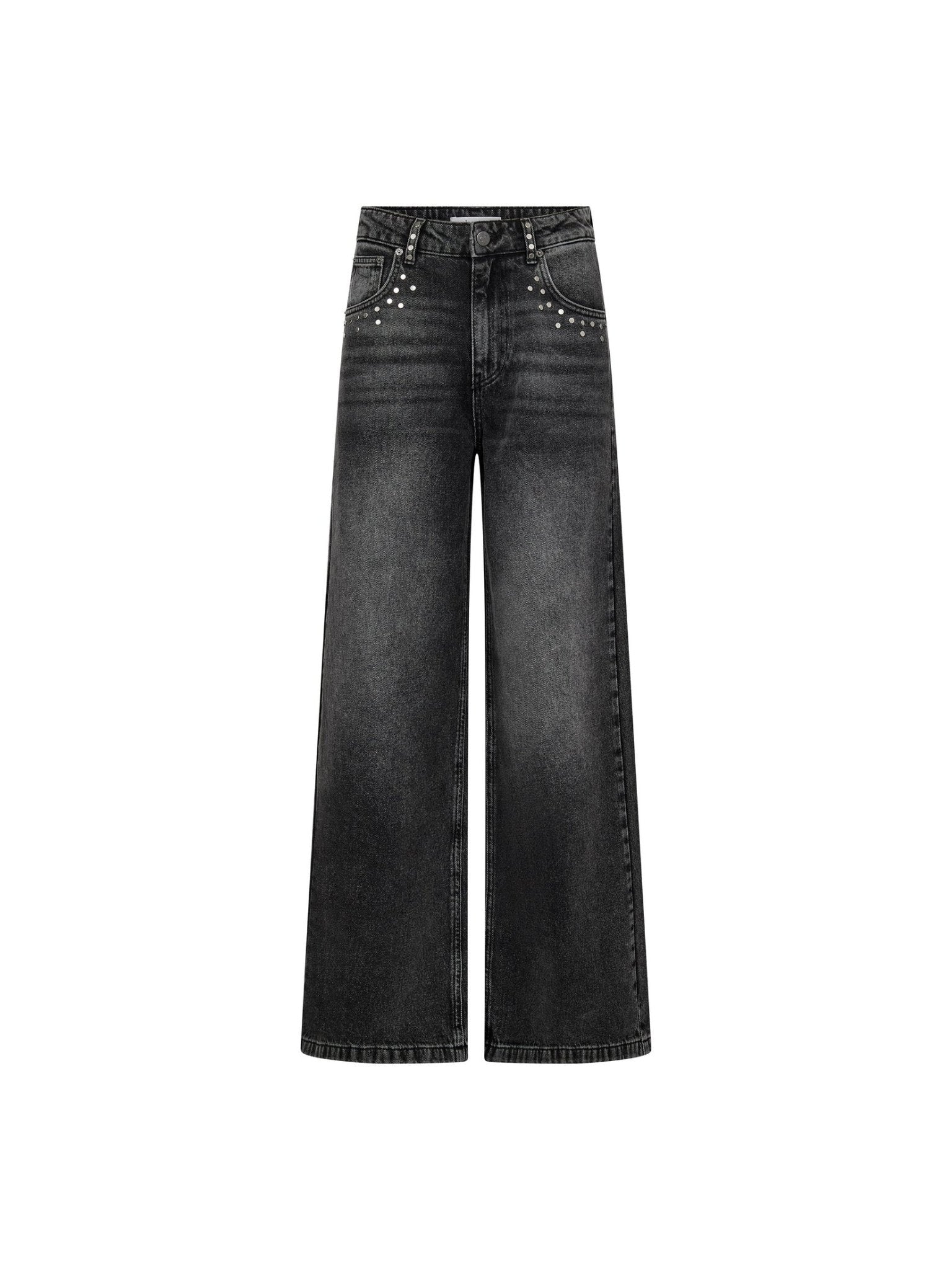 VickyCC Stud Wide LL Jeans - Black - Co'couture